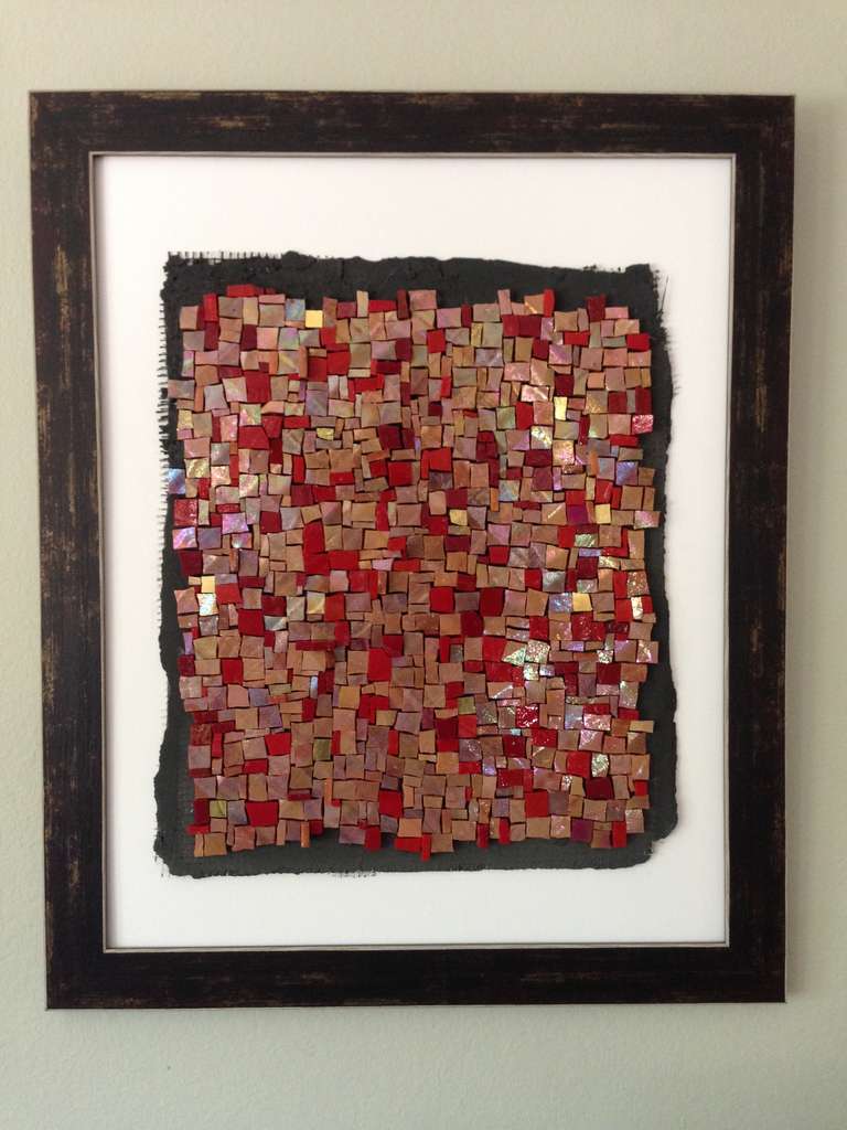 Mexican Blanket. 2014  Hand crafted substrate with tinted mortar with Mexican smalti & gold.