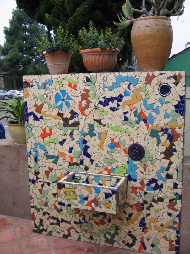 Cava Fountain. 2007 Ceramic tile, broken crockery. Epoxy grout. 20 sq. ft.